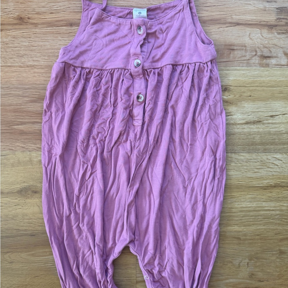 Pink Sleeveless Button-Up Romper